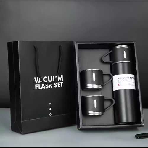 Вакуумный термос Vacuum Flask SET из нержавеющей стали 3 чашки