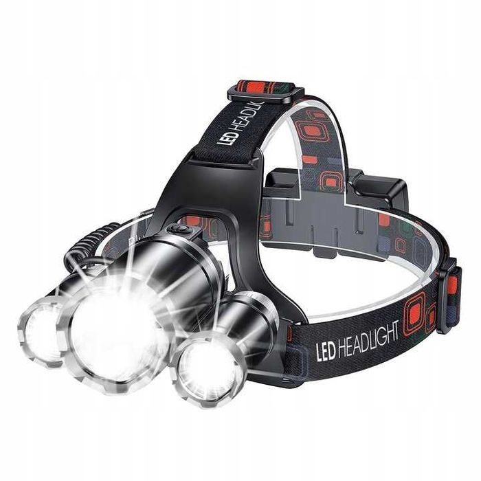 Latarka czołowa LED x3 akumulatorowa Wodoodporna Powystawowa