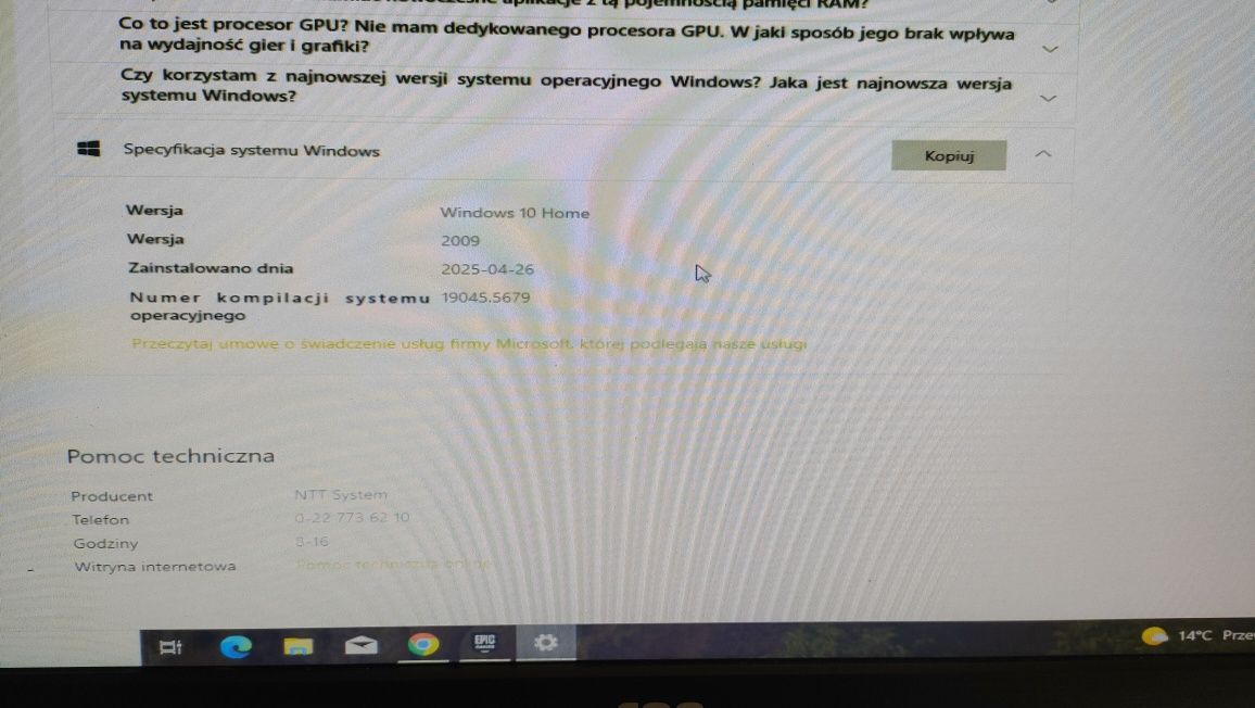 Komputer stacjonarny NTT game W956M
