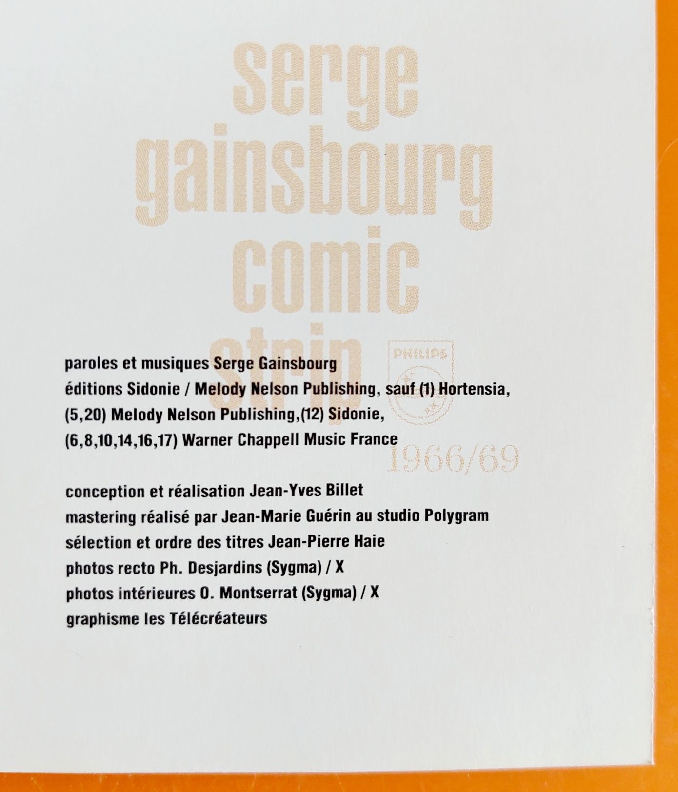 CD Comic Strip SERGE Gainsbourg