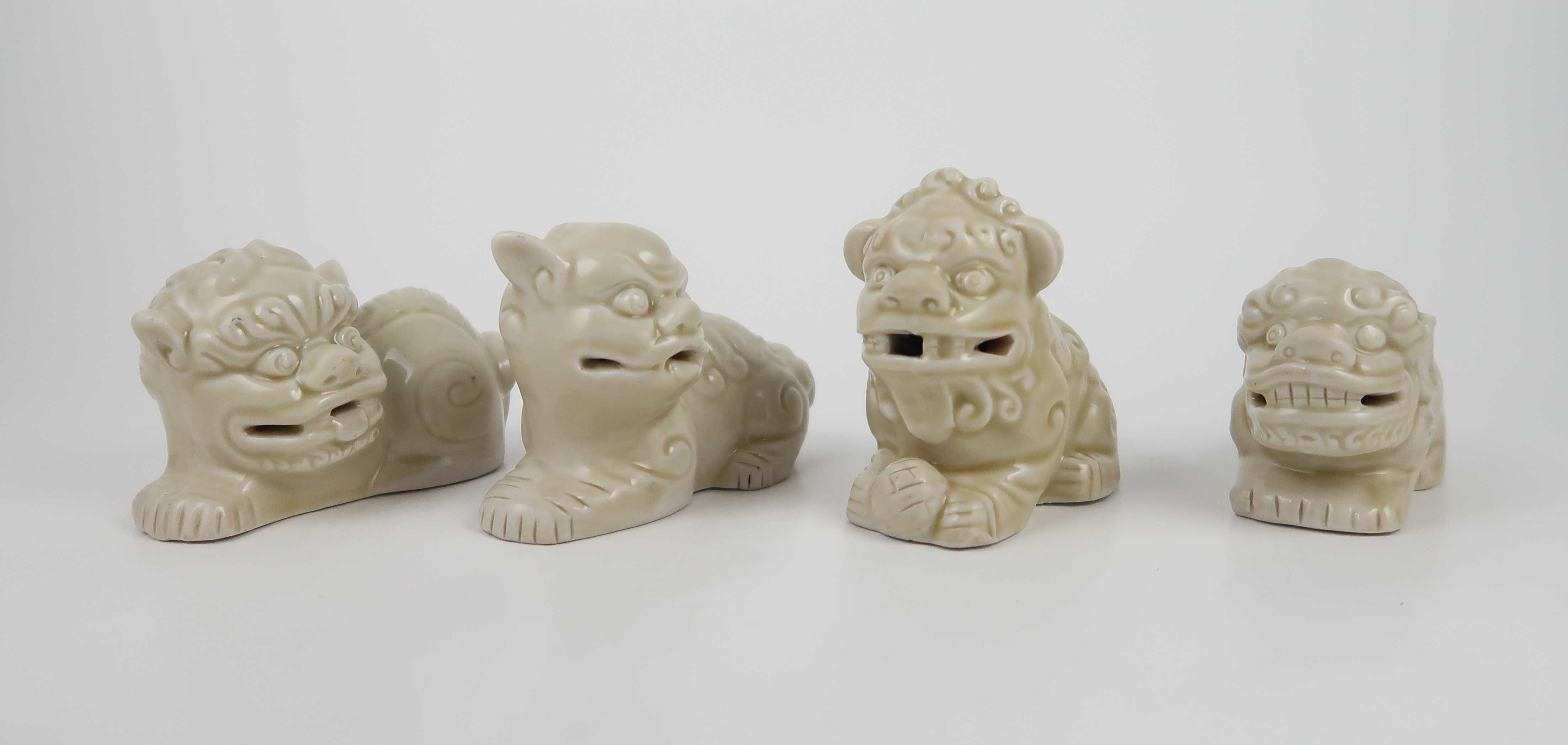 4 Cães Foo em porcelana da China