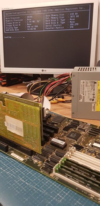 Retro vintage Motherboard com CPU 386