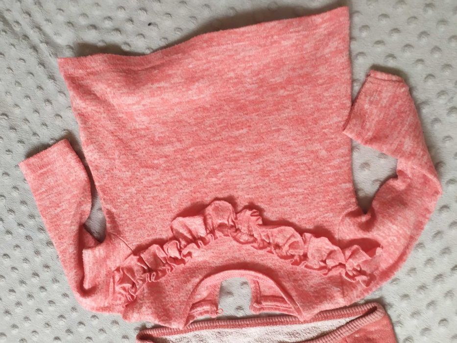 Bluza sweterek dziewczęcy 86 Zara F&F pomarańczowe koralowe