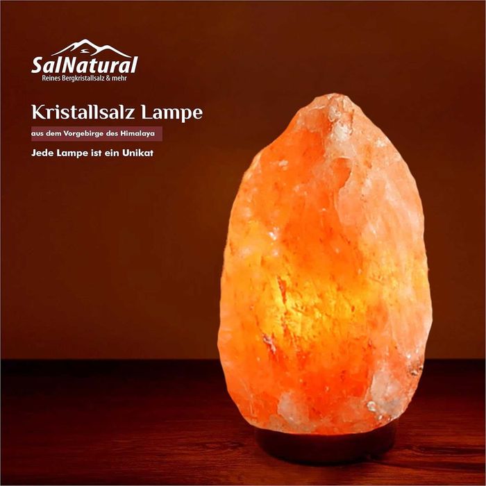 Lampa solna SalNatural 2–3 kg z kablem , podstawką i żarówkami.