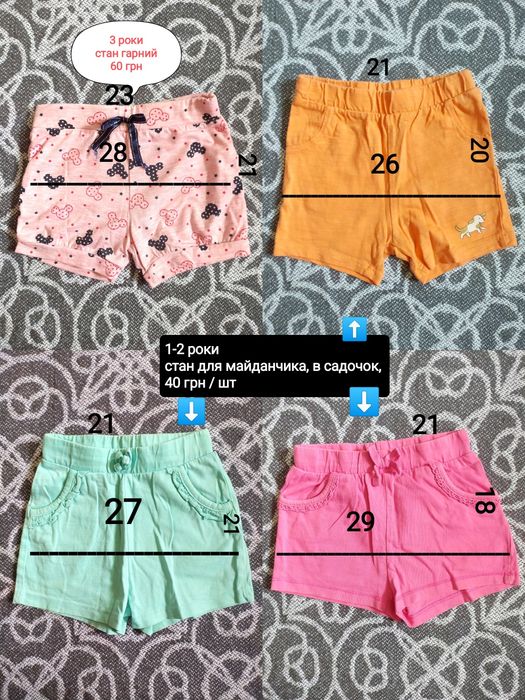Шорти, лосини, 1-3 роки шортики, лосинки, штани, штанці
