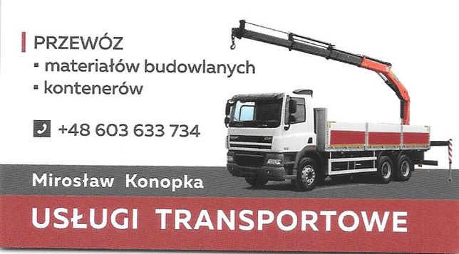 Usługi transportowe z HDS, transport materiałów budowlanych,kontenerów