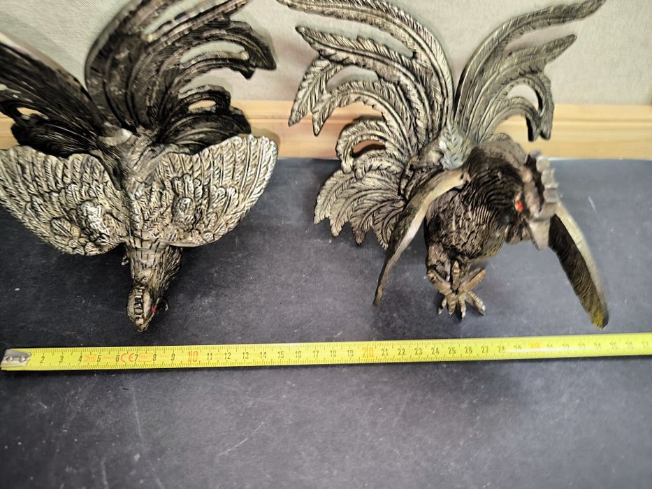 2 Galos em Estanho - Decoração