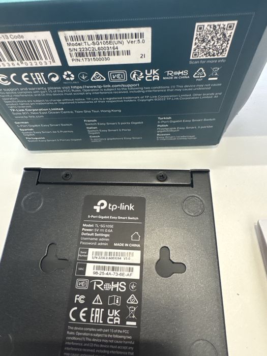 Tp link 5 port gigabit easy smart switch tl sg105 e