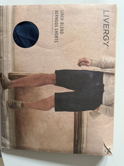 Szorty lniane granatowe Livergy