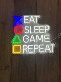 Neon Eat Sleep Game Repeat !