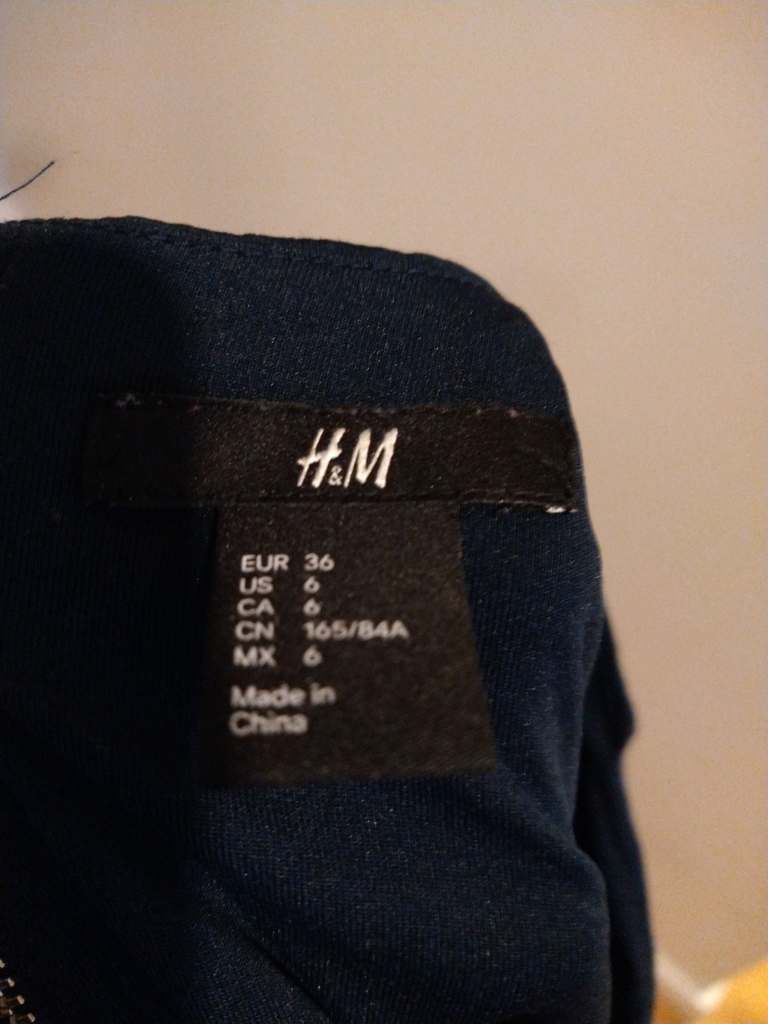 Piękna sukienka granatowa H&M, 34 XS wiskoza