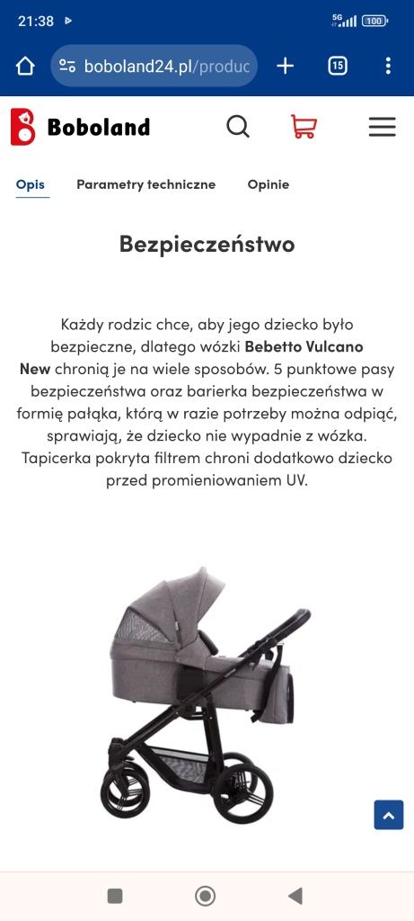 Wózek 2w1 Bebetto Vulcano
