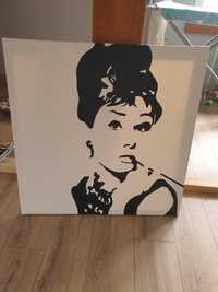 Audrey Hepburn - obraz malowany na płótnie