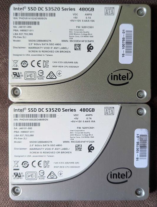 INTEL DC S3520 240-480-800gb MLC Enterprise !