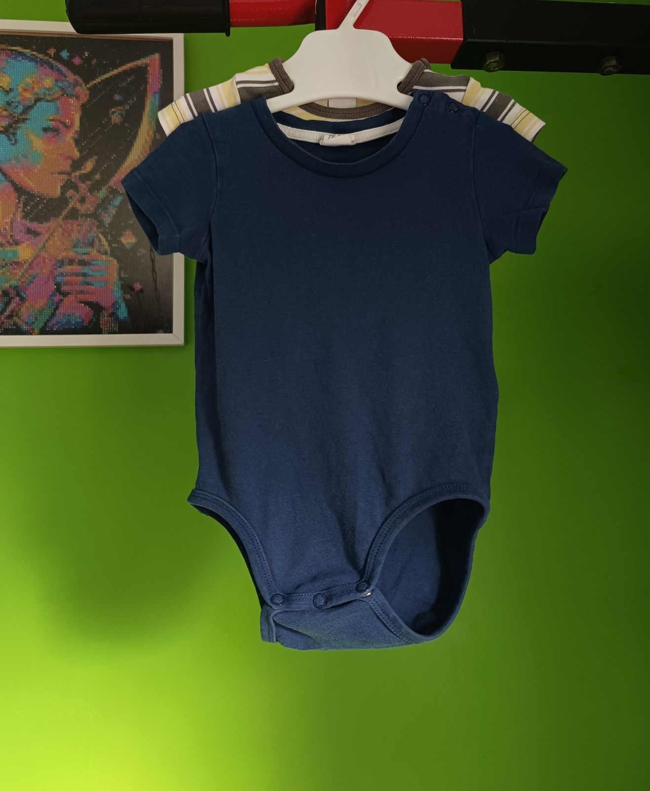 Dwupak body krótki rękaw H&M 74 body dla chłopca 2 sztuki