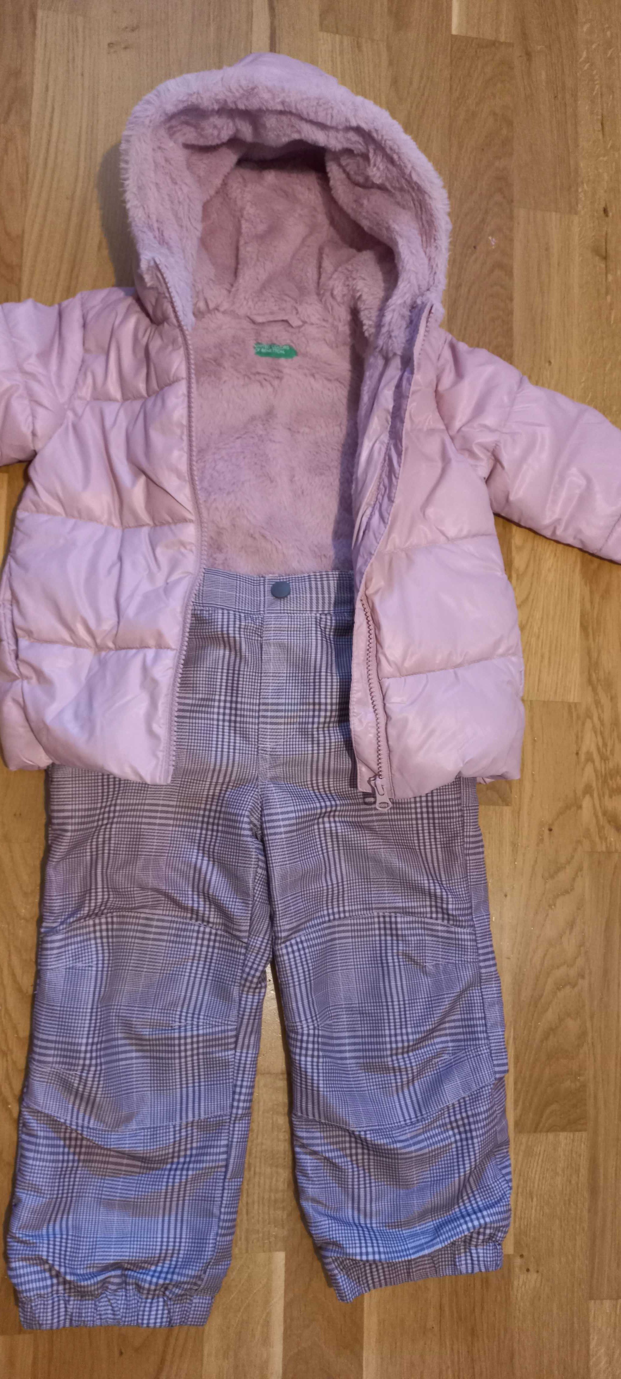 Kurtka Benetton i spodnie H&M zimowe w stanie idealnym 92-98r. 2-3let