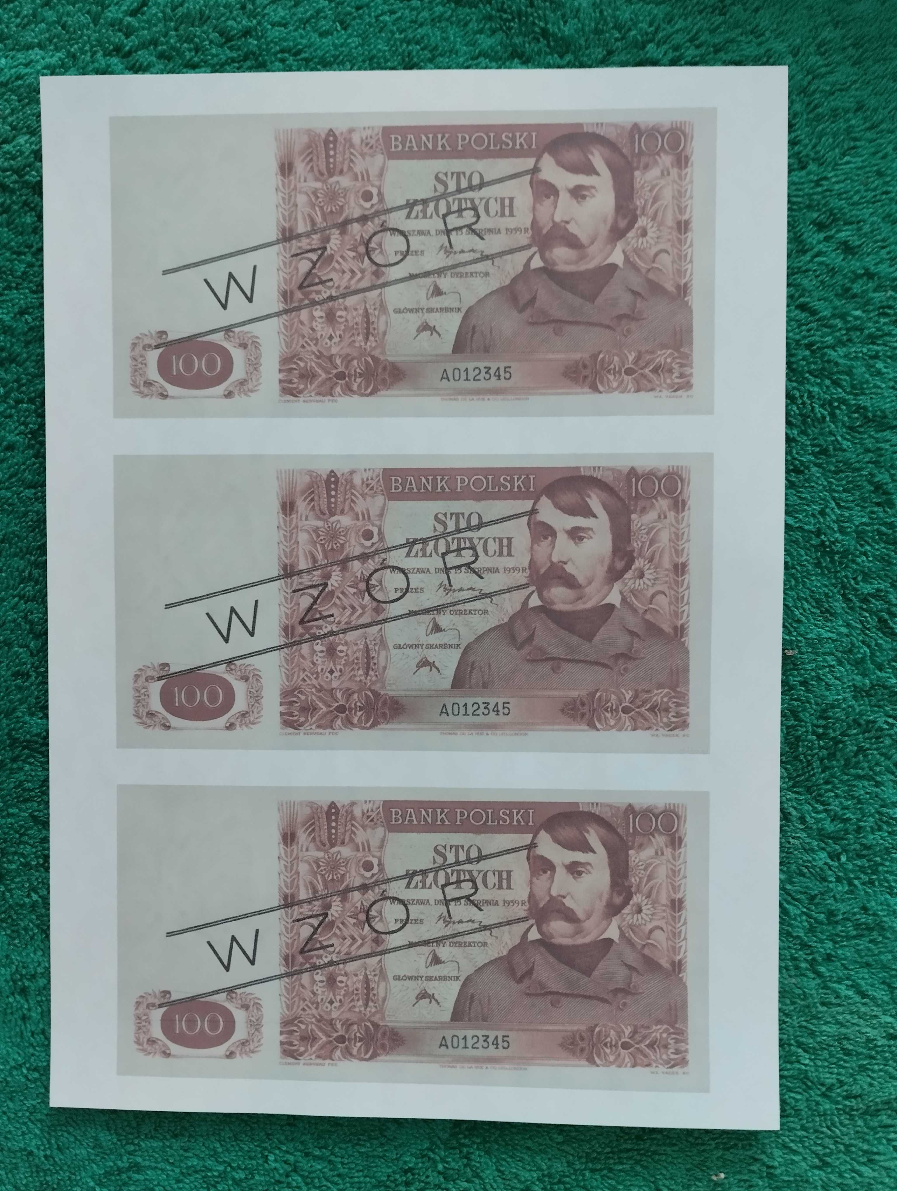 Polska 2x arkusz z 3 banknotami 50 i 100 złotych RZĄD NA UCHODZCTWIE
