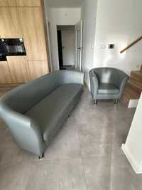 Sofa + fotel ekoskóra komplet