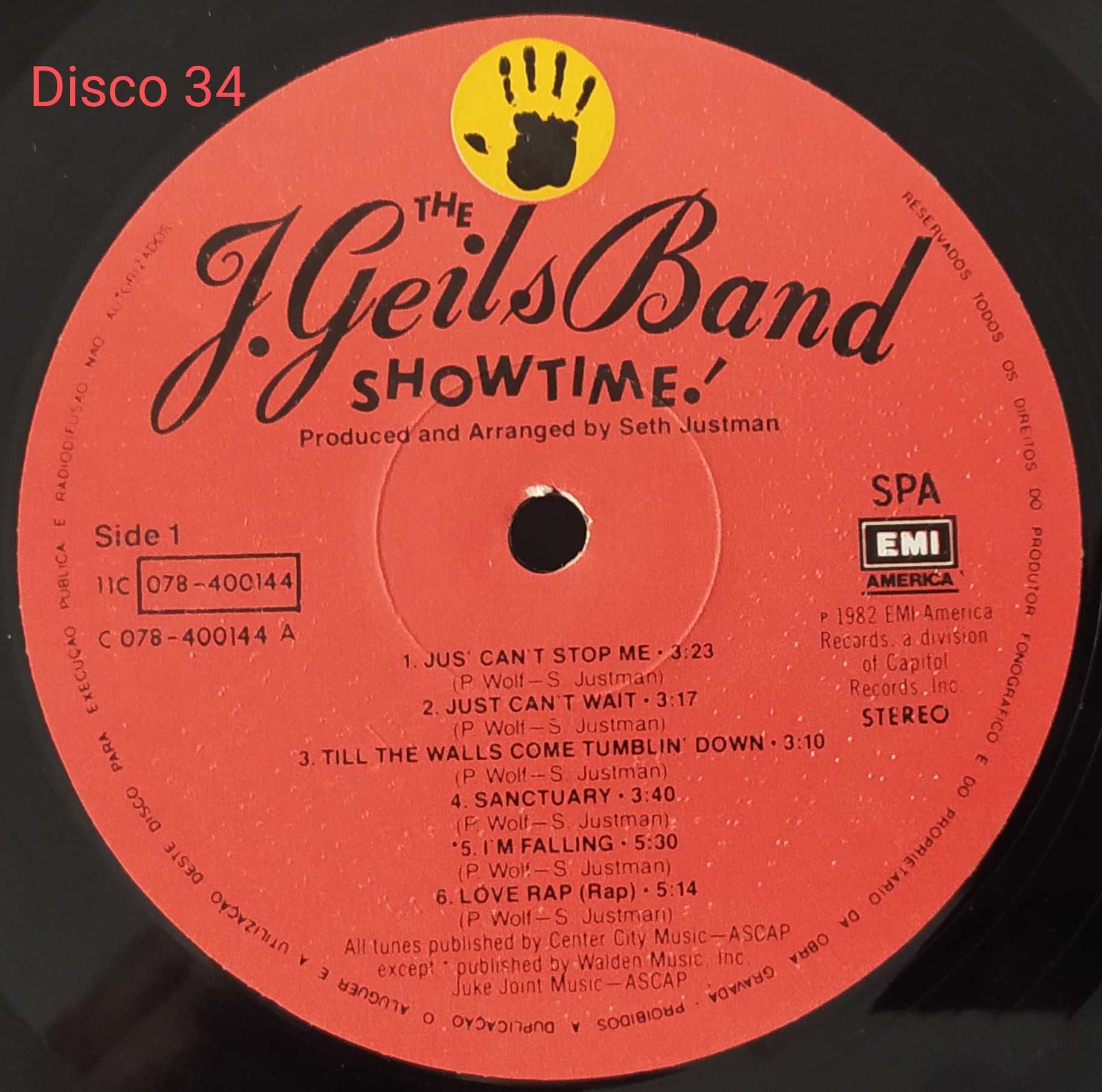 The J. Geils Banda Show Time LP Disco 34