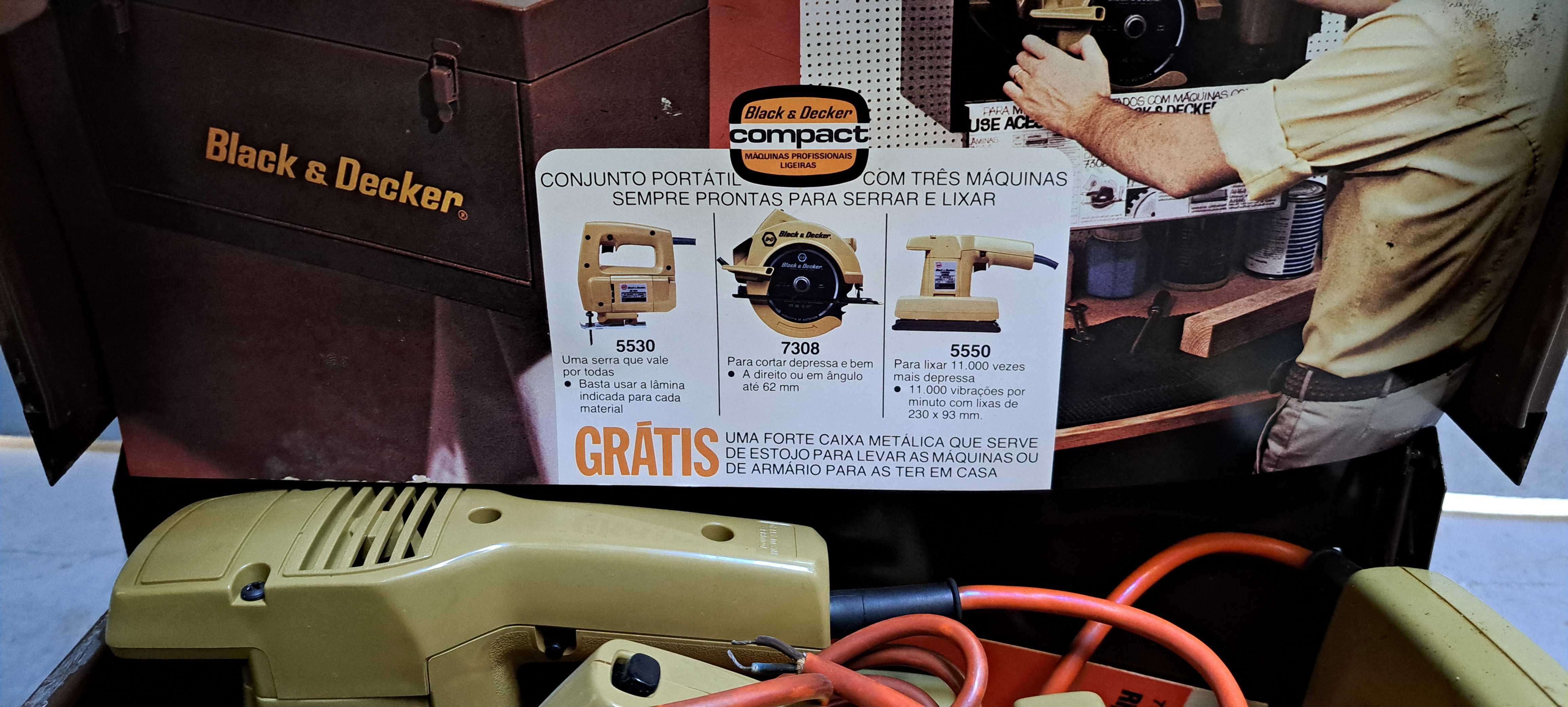 Mala Vintage Black e Decker com conjunto de 3 Máquinas (Novas)