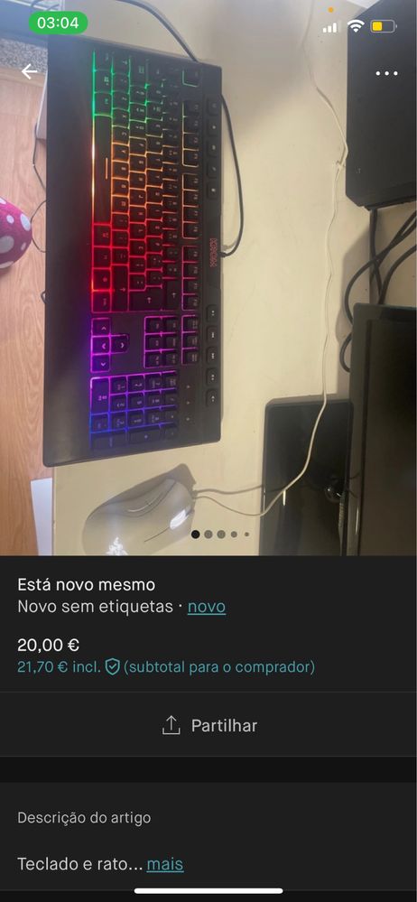 Teclado e rato novos