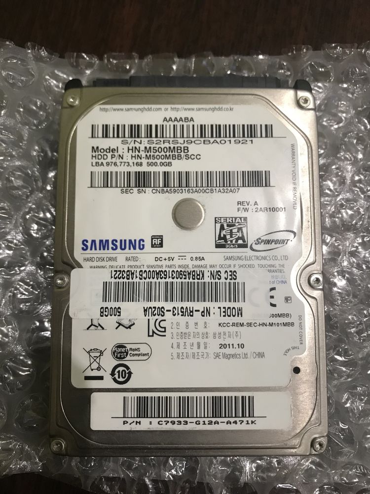 Hdd Samsung 2.5 500gb жорсткий диск