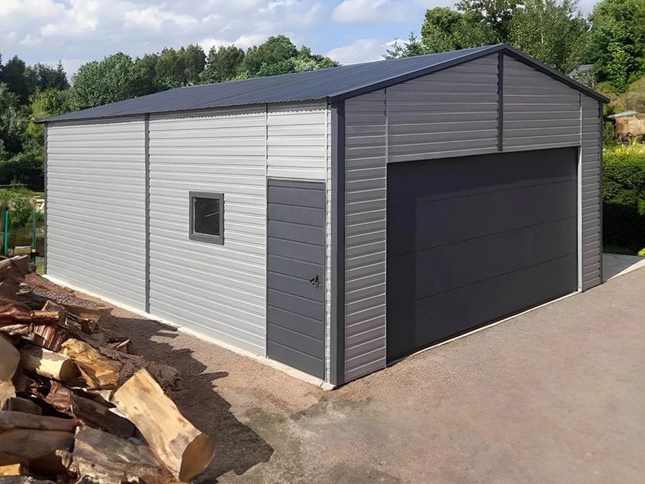 Hala blaszana wiata magazyn 6x8,5 nowoczesne garaże