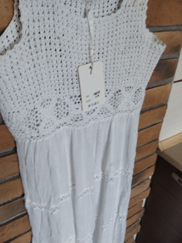 Sukienka bawełna biała S-M