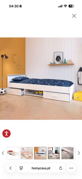 Cama solteiro 90x200 com colchão