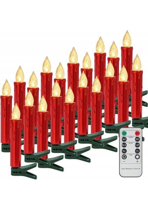 Lampki choinkowe LED świeczki z pilotem ściemniane bezprzewodowe 30 sz