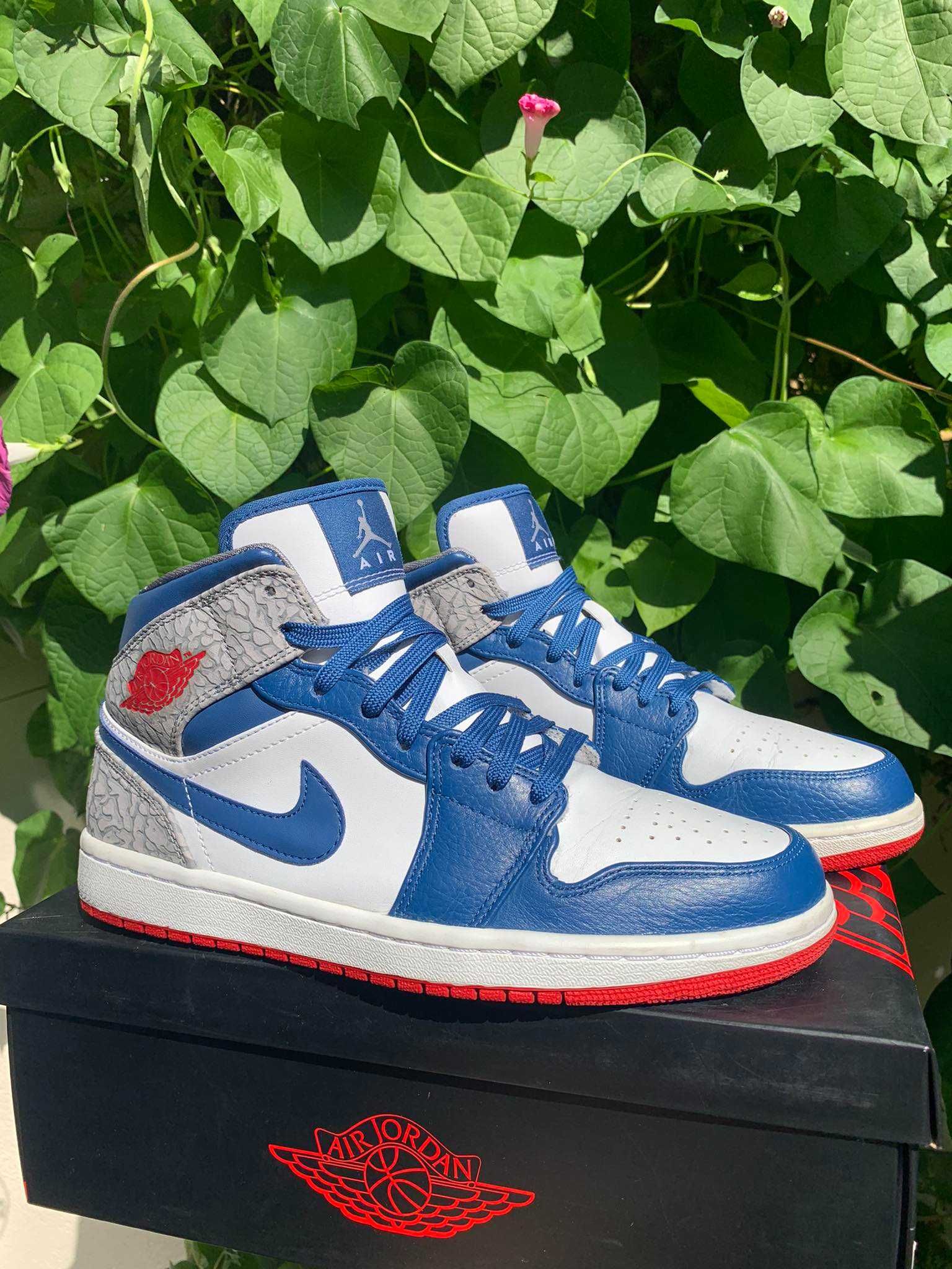 Rzadkie buty Air Jordan 1 mid True Blue z pudełkiem oryginalne  42.5