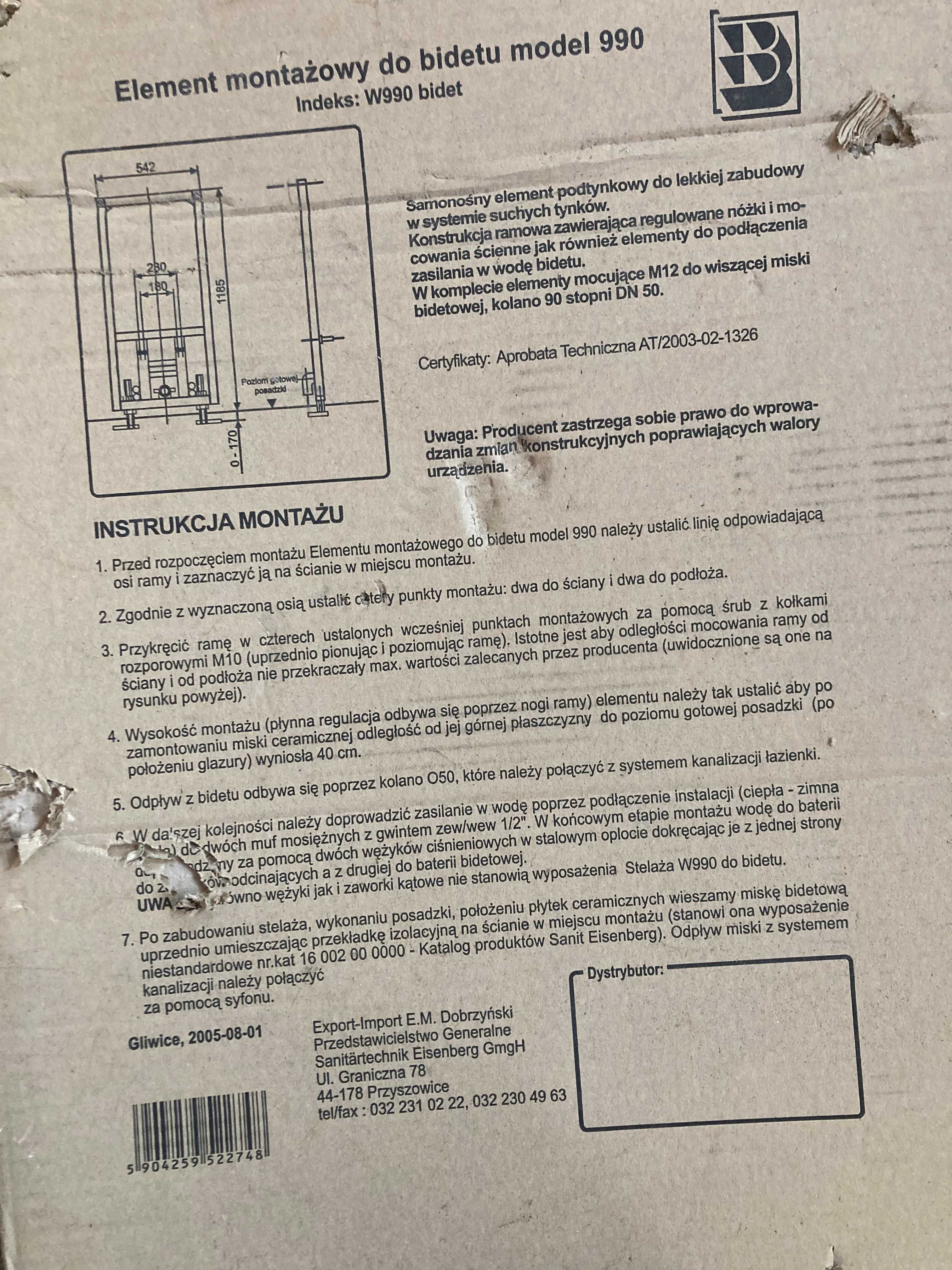 Stelaż do bidetu W990