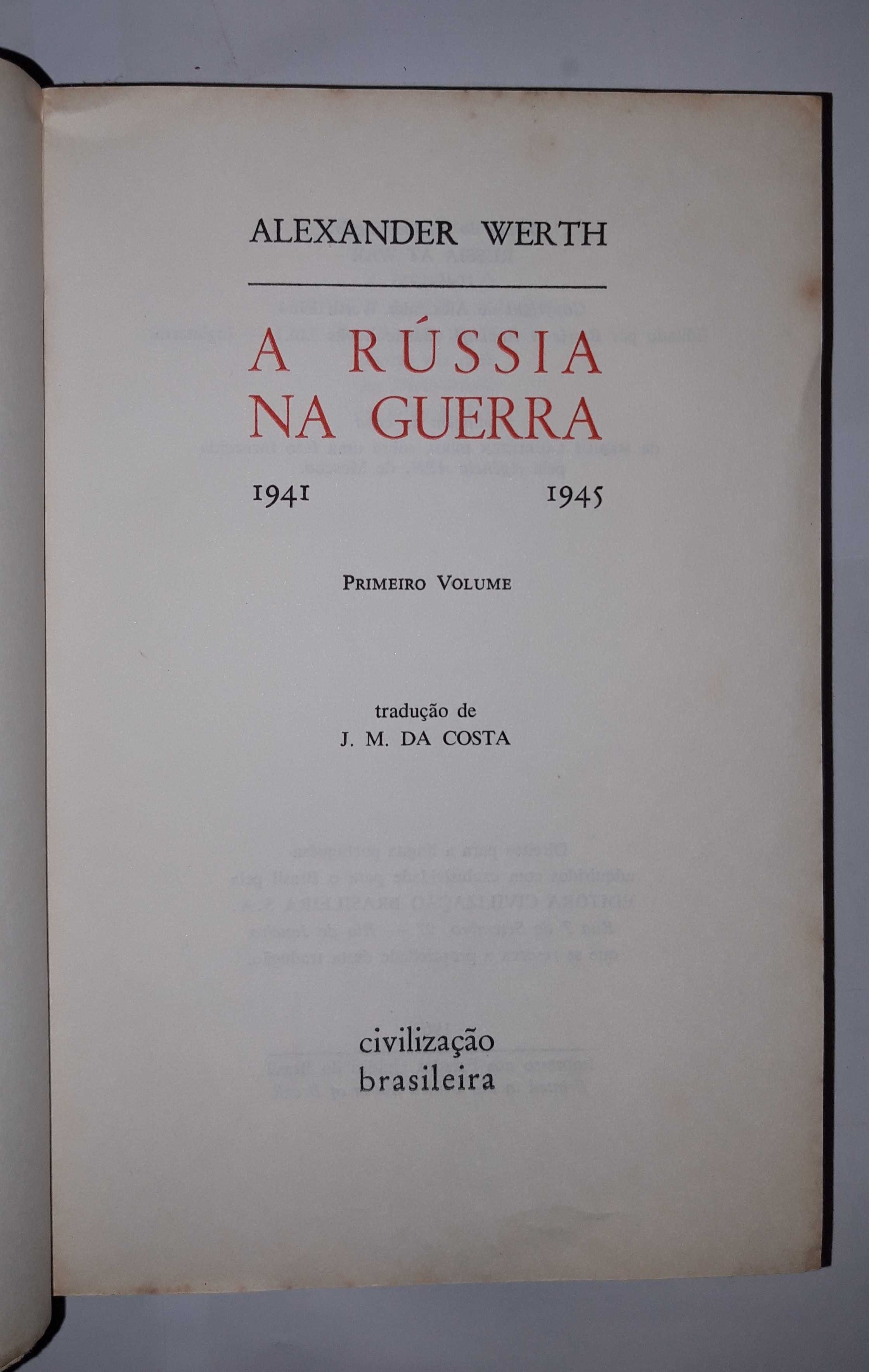 Livro- Ref CxC  - Alexander Werth - A Rússia na Guerra Vol. 1