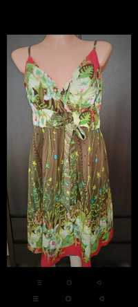 Letnia przewiewna sukienka zielona w kwiaty Ocean Club XL