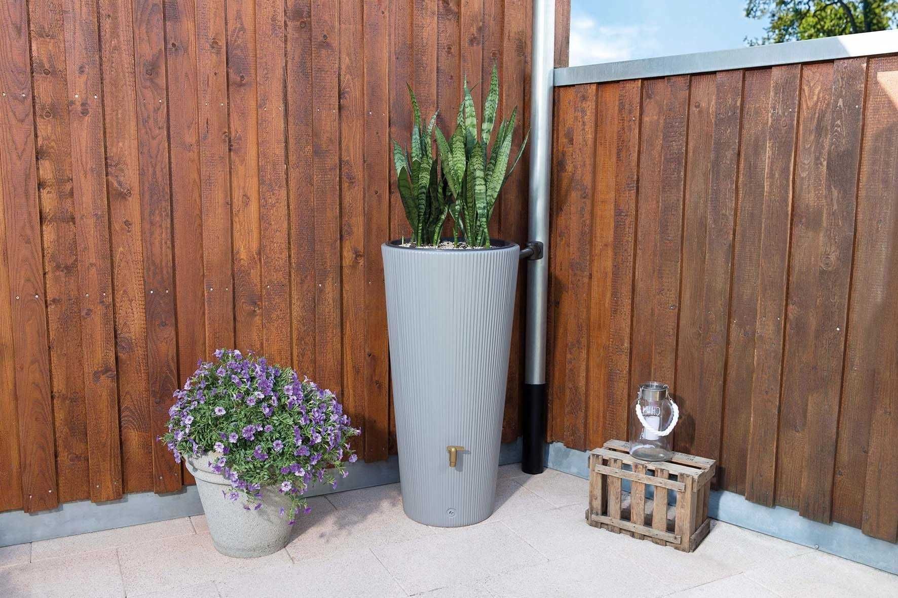 Zbiornik na wodę,deszczówkę VASO DECOR 2w1 220l szary, 4rain