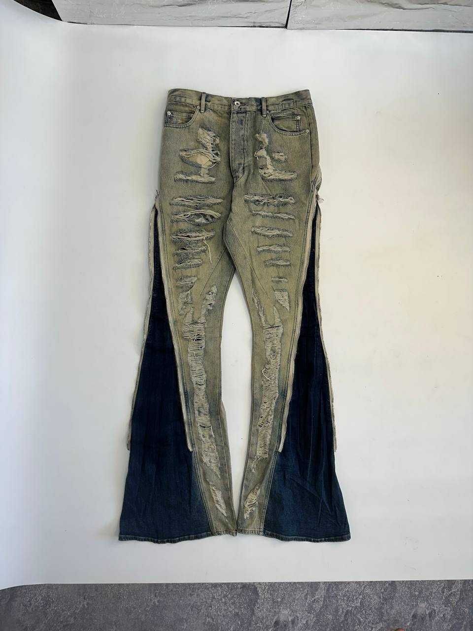 Rick Owens bolan bananacut distressed клеш джинси джинсы flared S M L