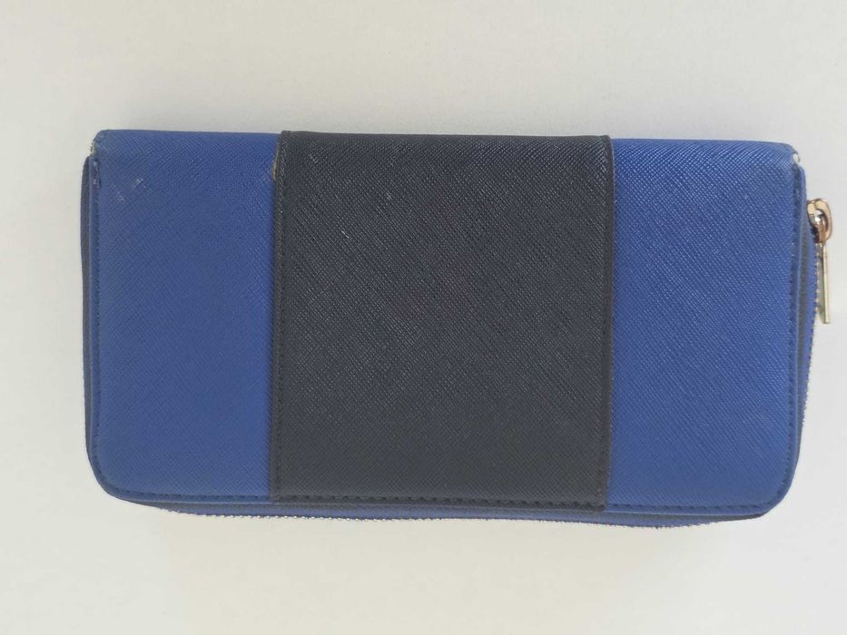 Carteira Armani Jeans Azul e Preta com Fecho