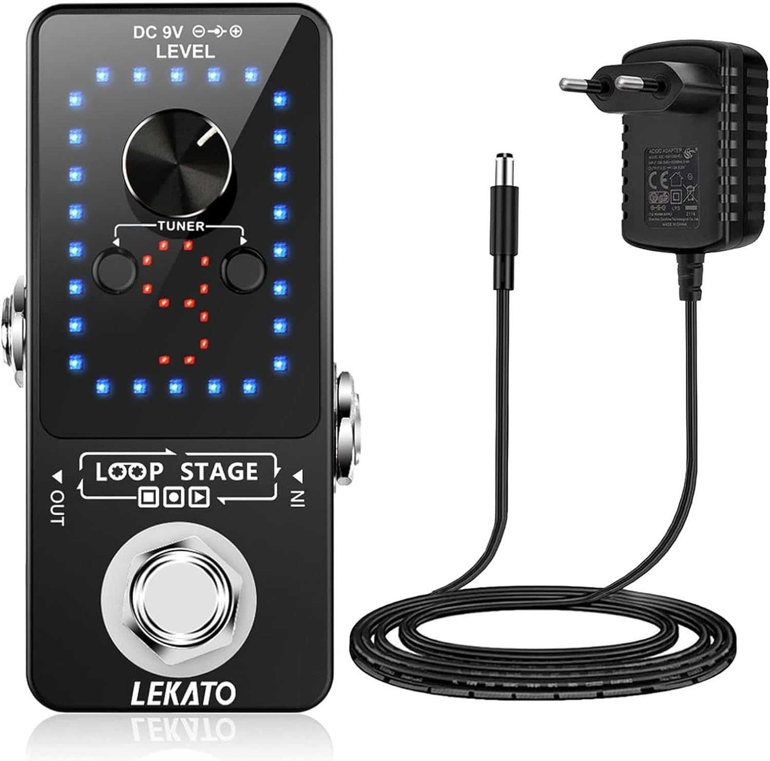 LEKATO Pętla do gitary z efektem pedału Looper 9 pętli PEDAL+ZASILACZ