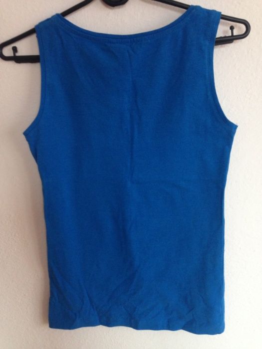 Nowy, niebieski top; koszulka bez rękawów; bluzka Top Secret; XS/S