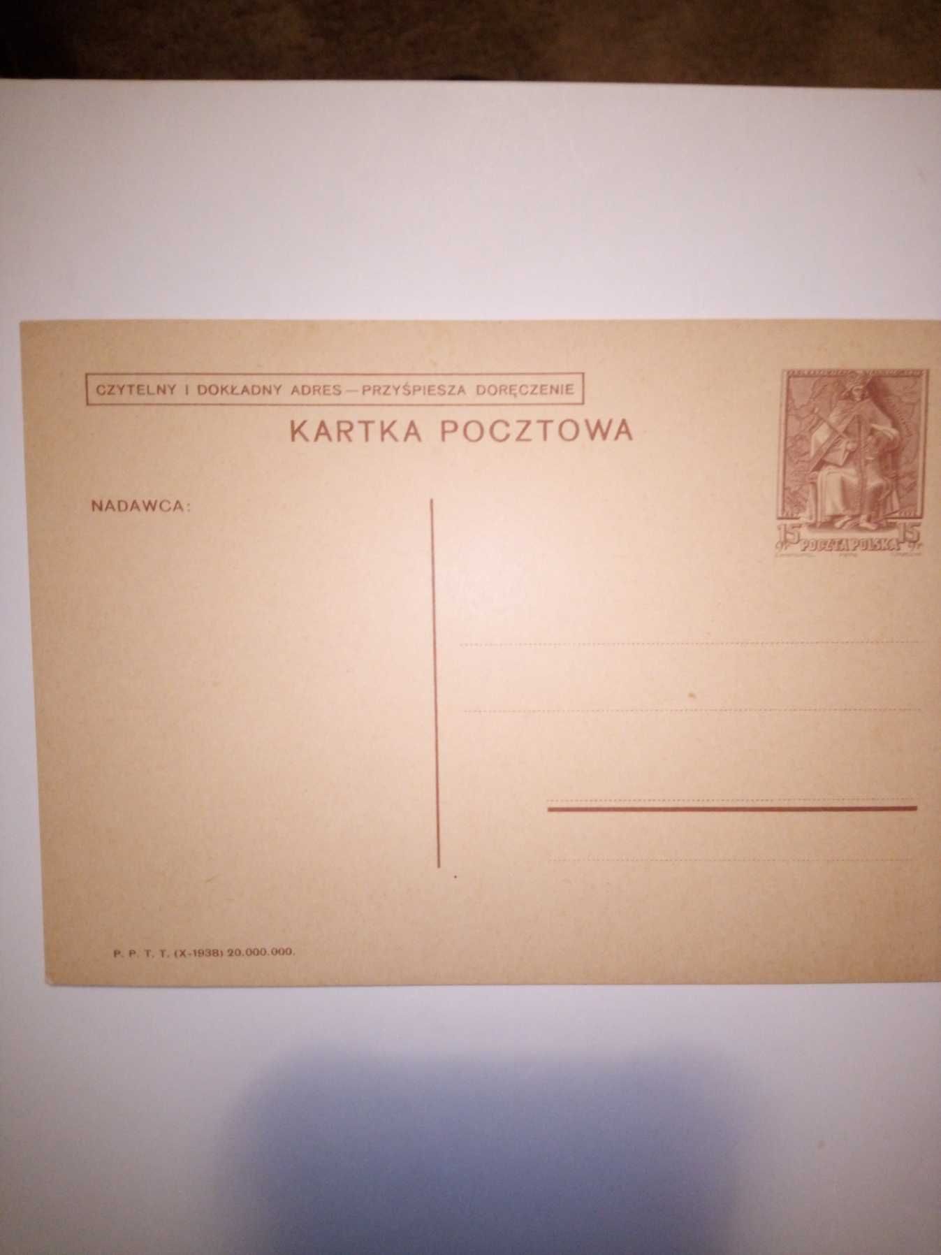 kartki pocztowe przedwojenne 1938 rok nowe 8 sztuk