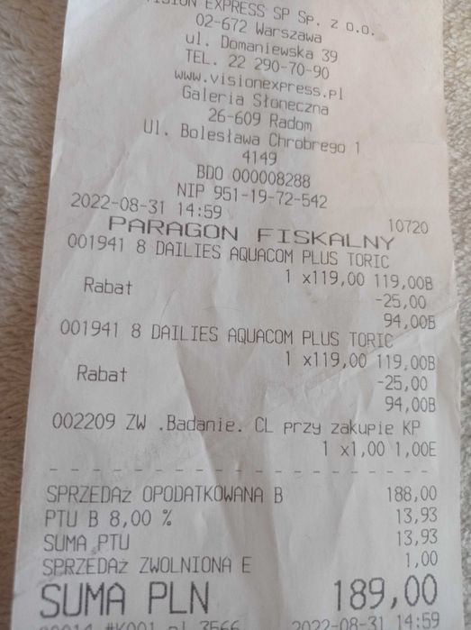 Soczewki szkła kontaktowe Dailes+4