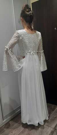 Biała suknia ślubna rozmiar 38-40 styl empire, odcinana pod biustem