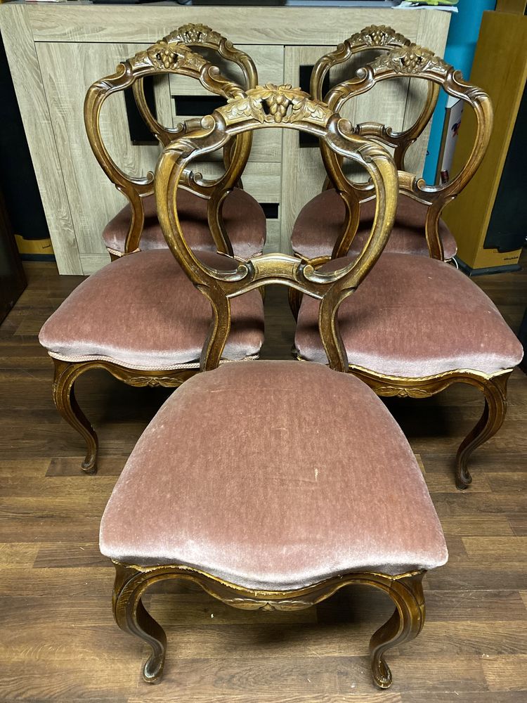 Komplet 5 krzeseł ludwikowskich