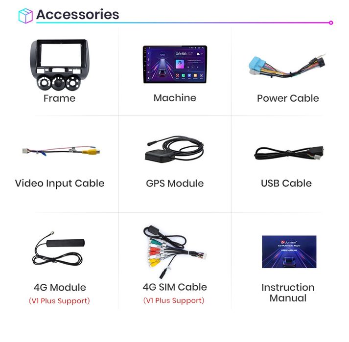 Rádio Android Carplay Honda Jazz Fit 2002-07 WiFi gps Bluetooth 2/32GB