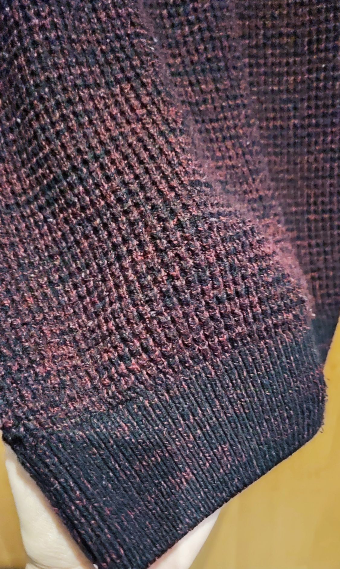 New Look Men Sweter męski czarno-bordowy r.S