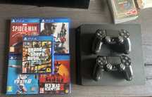 PS4 com 4 jogos e 2 Comandos