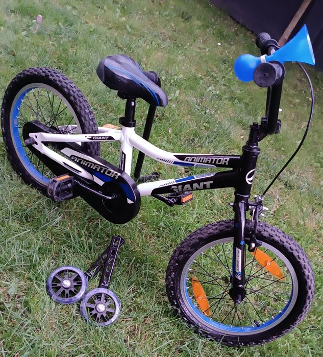 Rowerek Giant na alu ramie w zestawie kółka+ kijek/16"