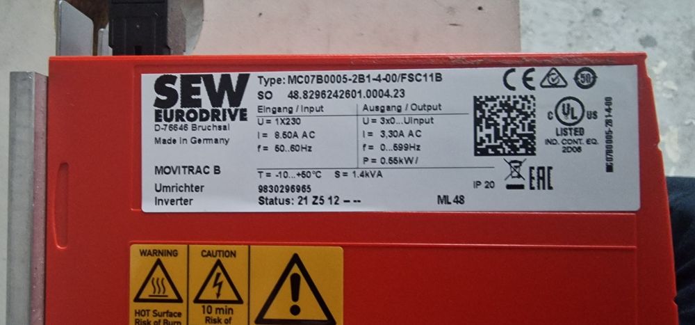 Falownik Przemiennik częstotliwości SEW 0,55kW