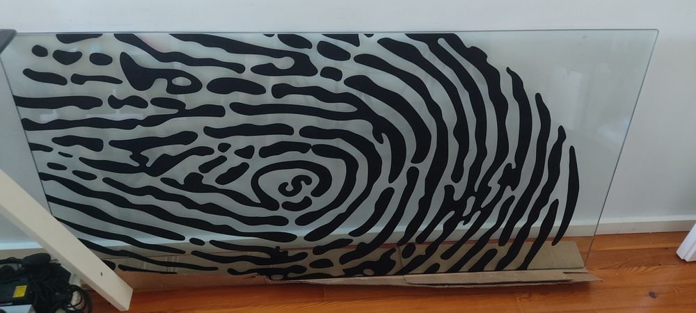 Tampo de mesa ou secretária em vidro