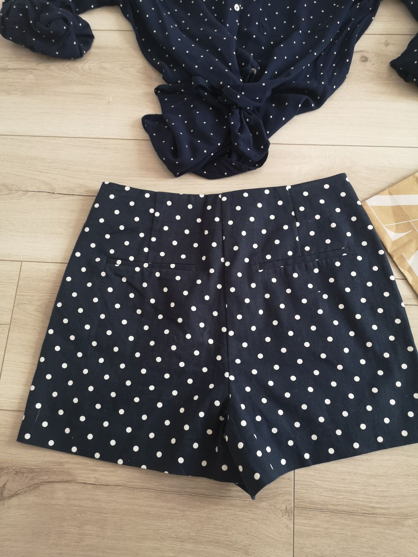 Krótkie spodenki S Zara w grochy retro boho Vintage